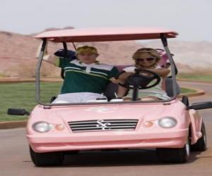 yapboz Ryan Evans (Lucas Grabeel), Sharpay Evans (Ashley Tisdale) golf arabada